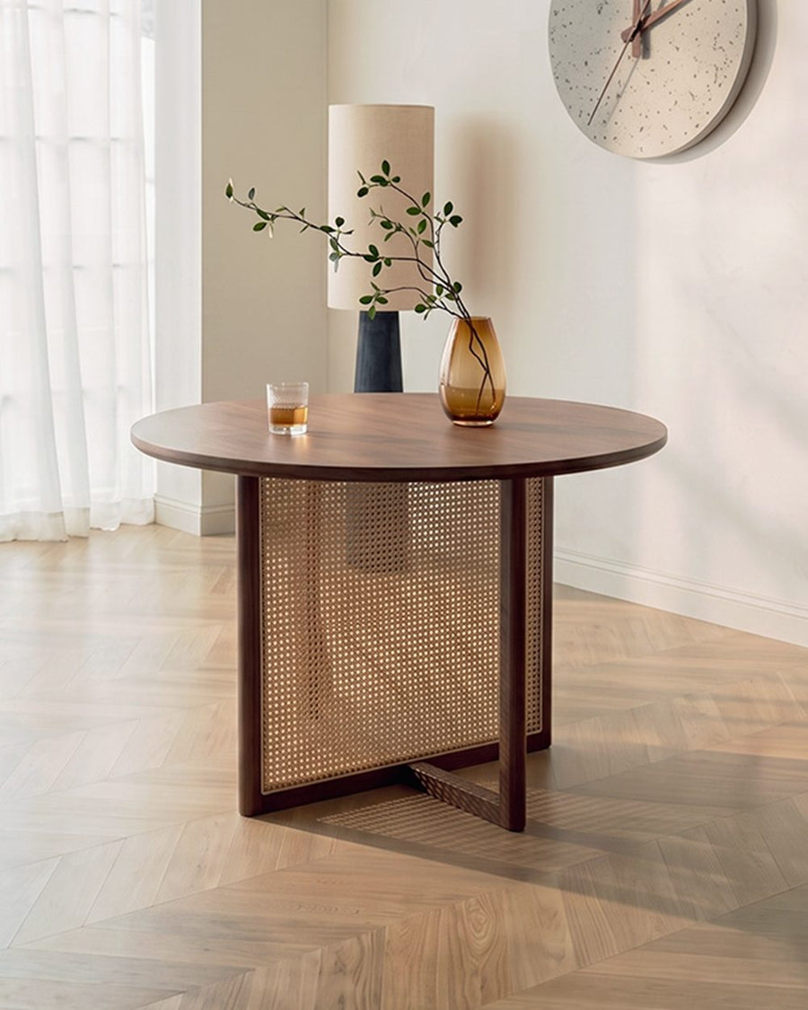 Margot Rattan Dining Table, Solid Wood & Rattan 产品图 15