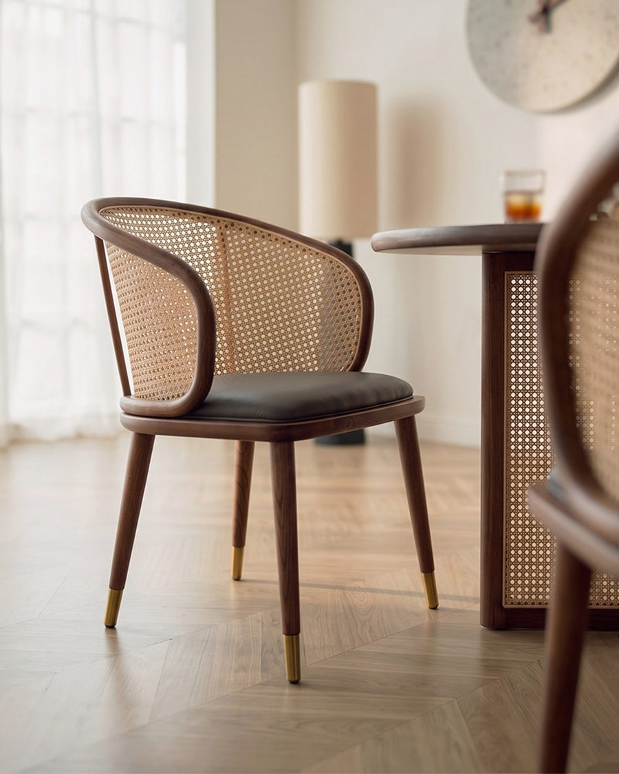 Margot Rattan Dining Table, Solid Wood & Rattan 产品图 16