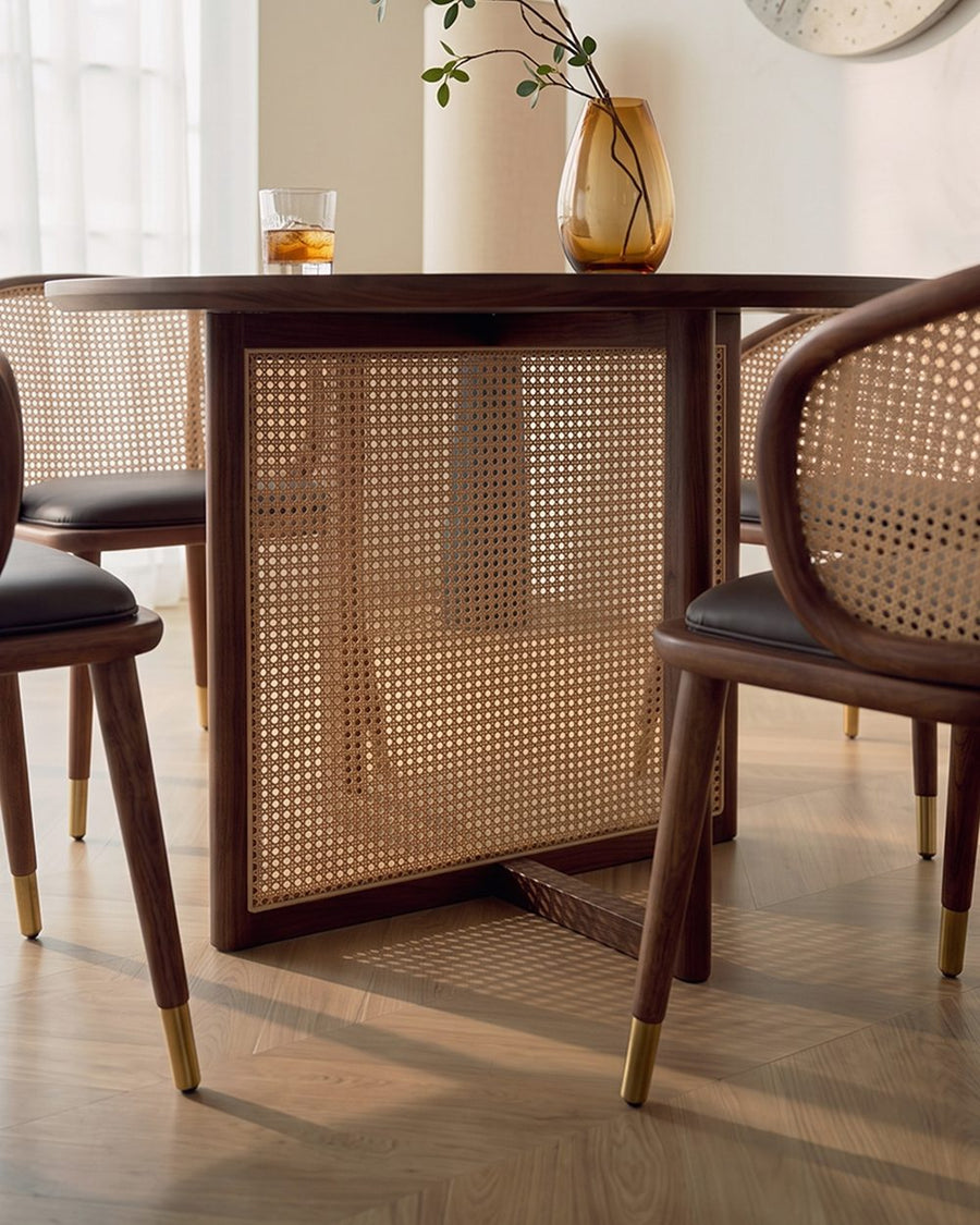 Margot Rattan Dining Table, Solid Wood & Rattan 产品图 18