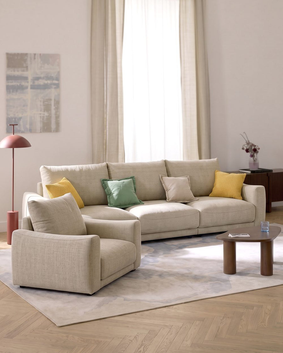 Caleb Modern Two Seater, Three Seater, Four Seater Sofa, Cotton Linen 产品图 18