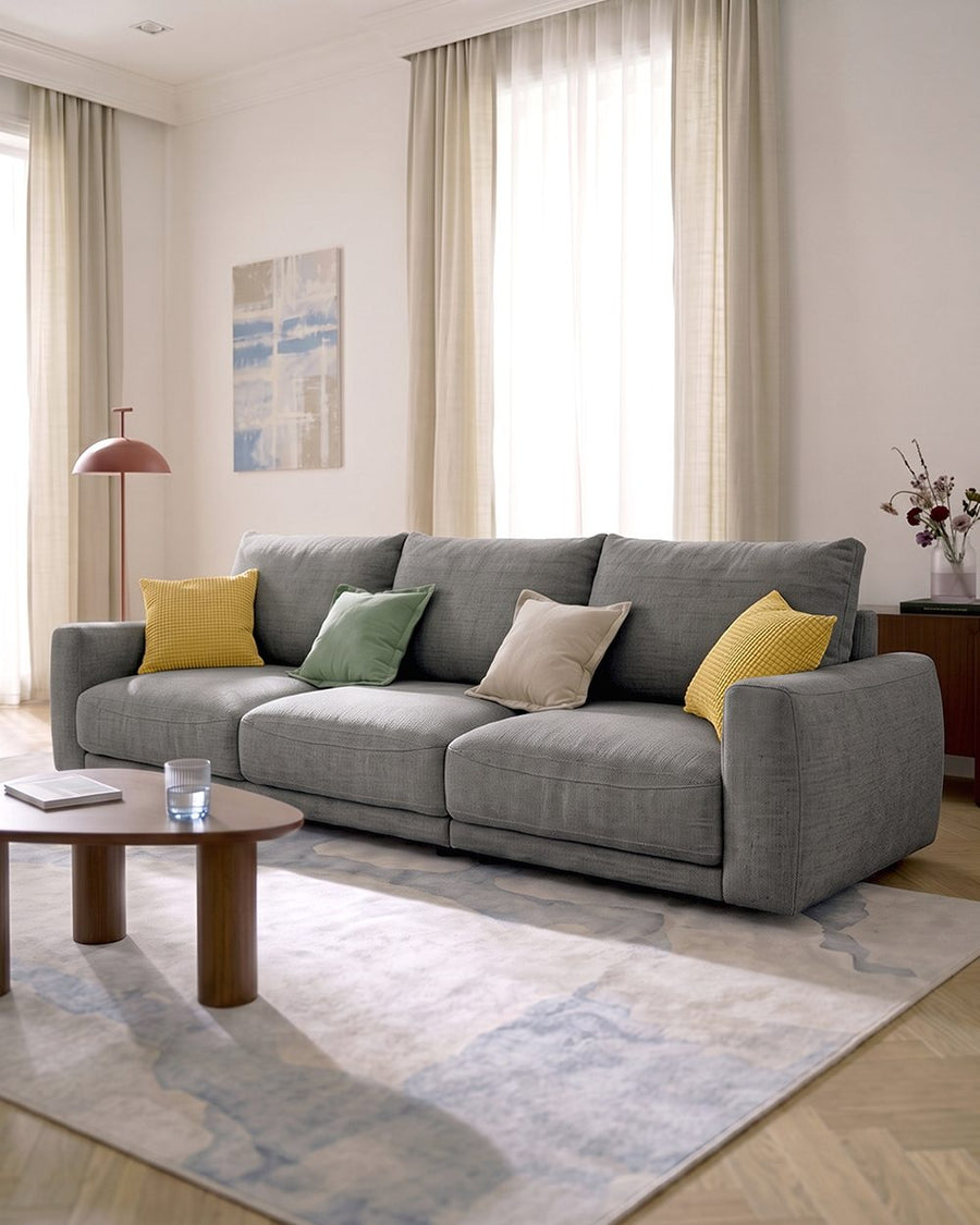 Caleb Modern Two Seater, Three Seater, Four Seater Sofa, Cotton Linen 产品图 18