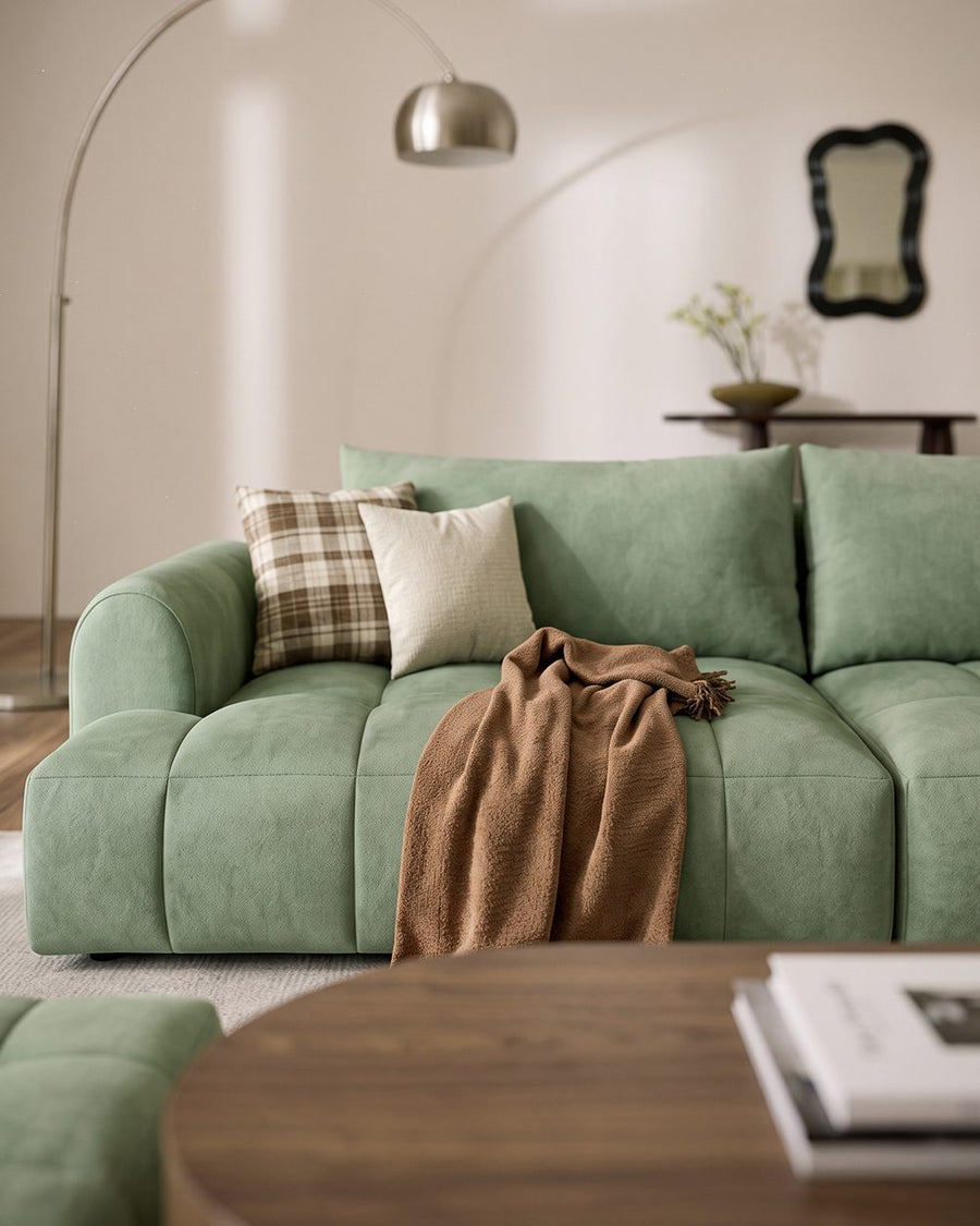 Grayson Puff Two Seater, Three Seater, Four Seater Sofa, Suede 产品图 19