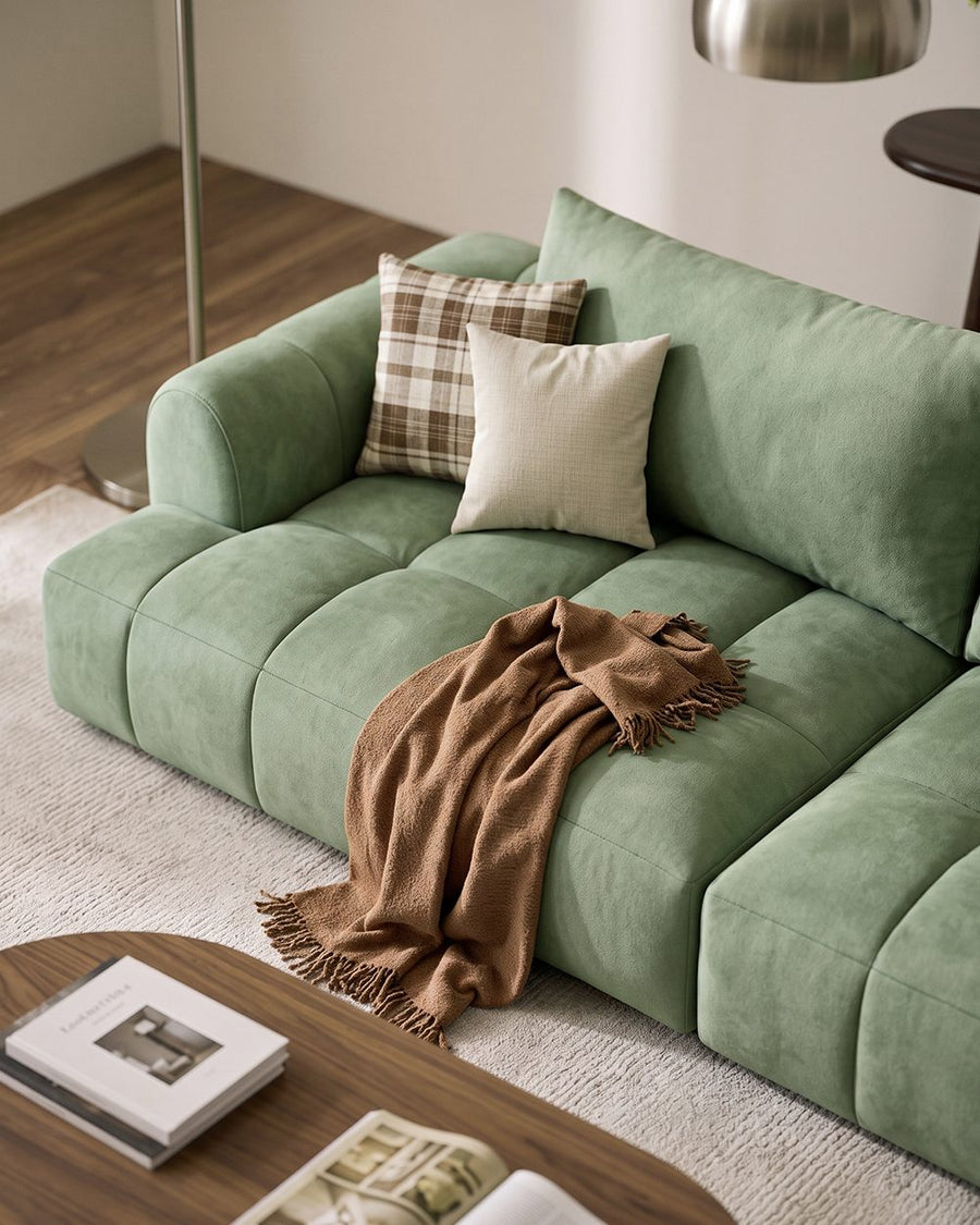Grayson Puff Two Seater, Three Seater, Four Seater Sofa, Suede 产品图 20
