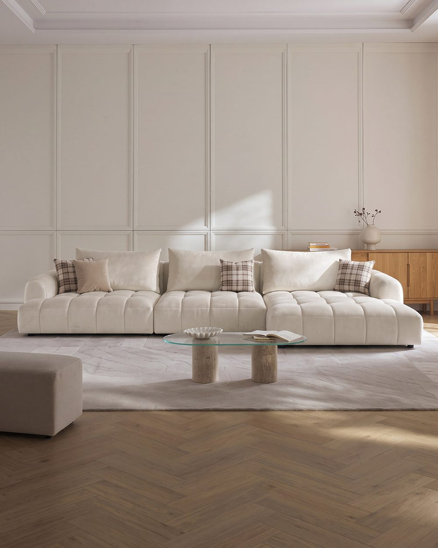 Delilah Violet Three Seater Corner Sofa, Cream, Clearance 产品图 13