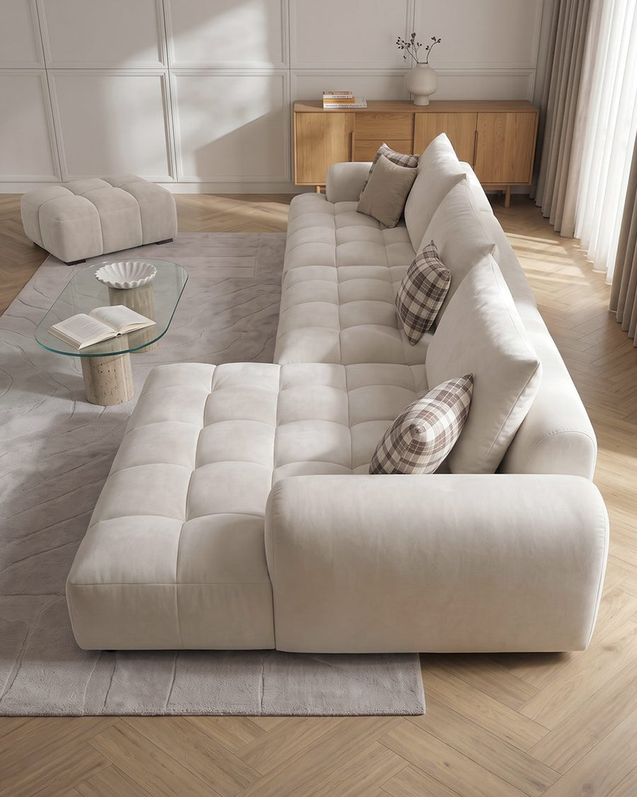 Delilah Violet Three Seater Corner Sofa, Cream, Clearance 产品图 16