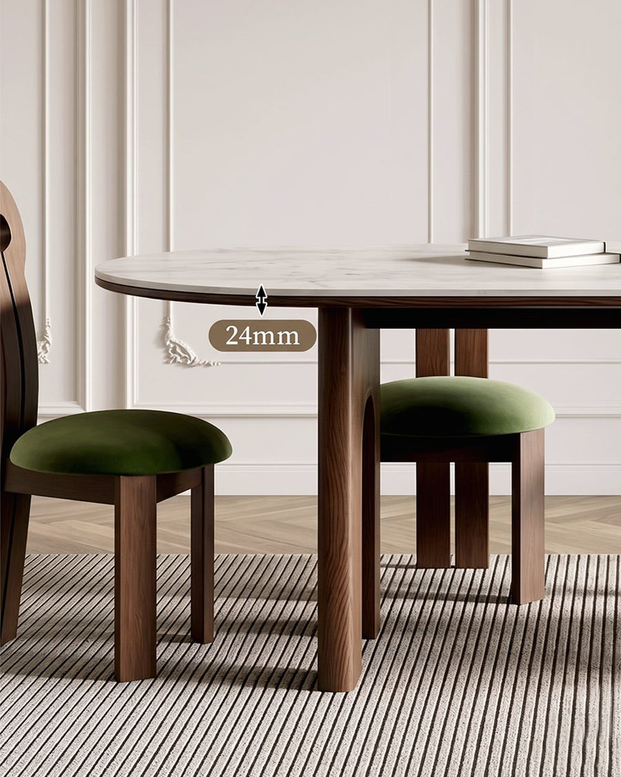 Stephanie Dining Table Set, Dark Oak & Cream 产品图 15