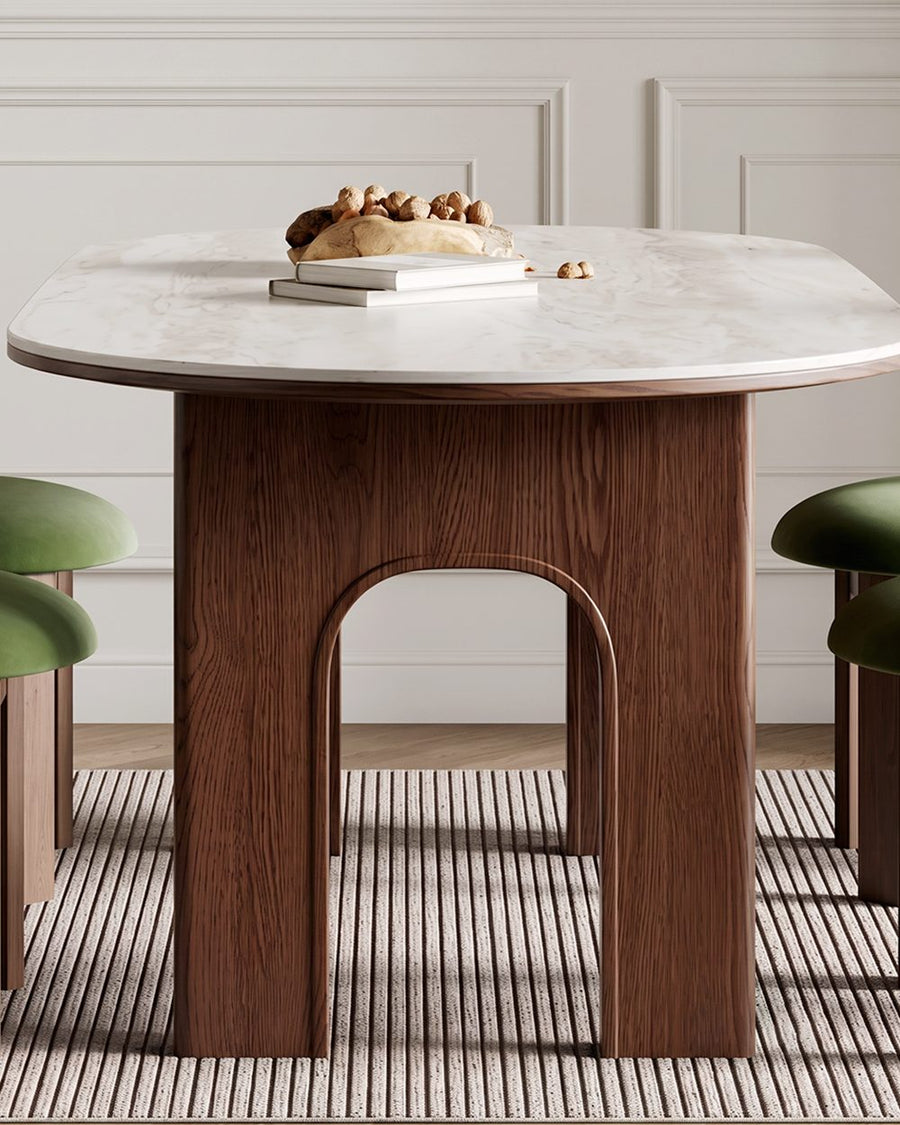 Stephanie Dining Table Set, Dark Oak & Cream 产品图 16