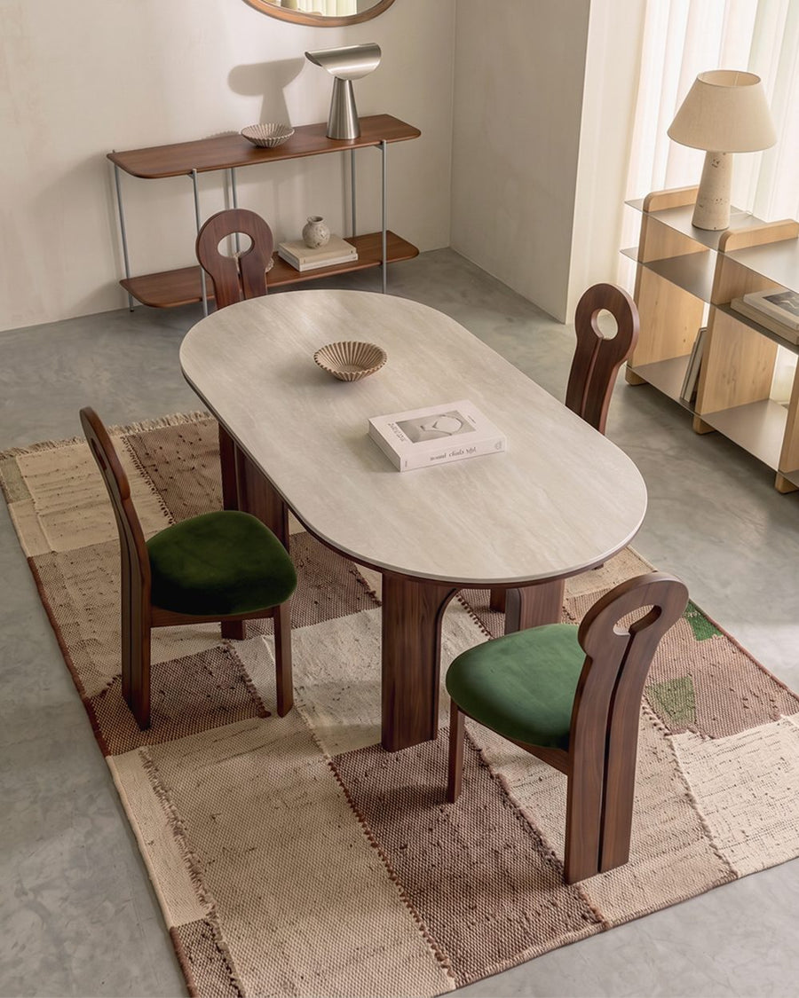 Stephanie Dining Table Set, Dark Oak & Cream 产品图 10