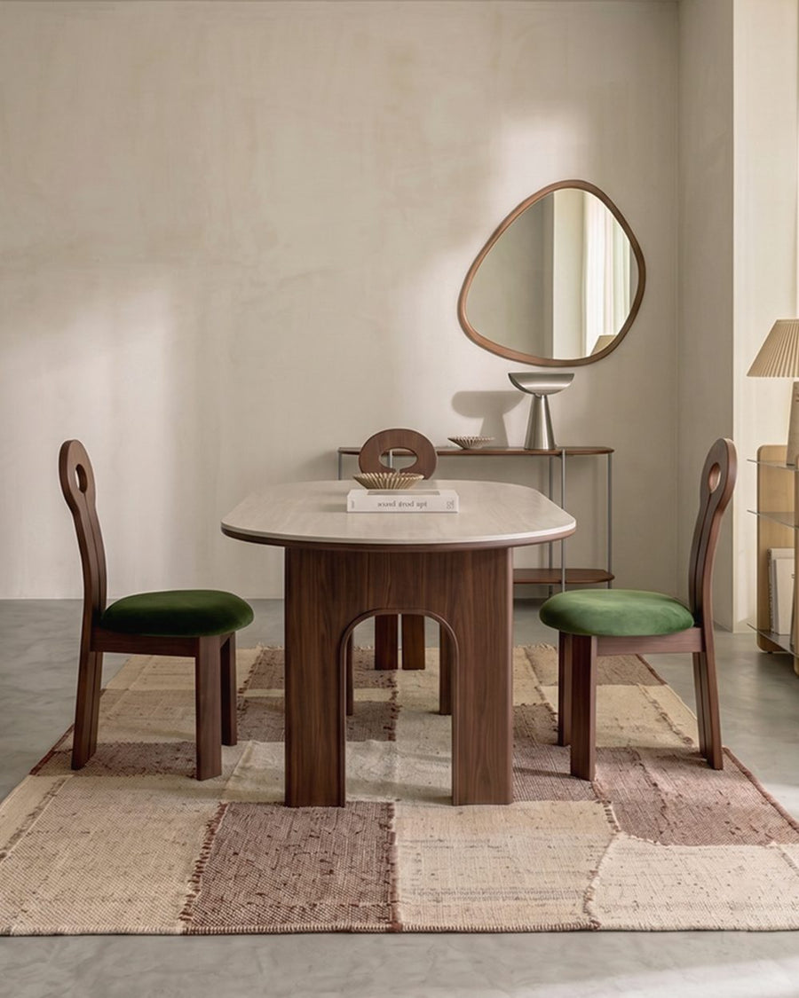 Stephanie Dining Table Set, Dark Oak & Cream 产品图 11