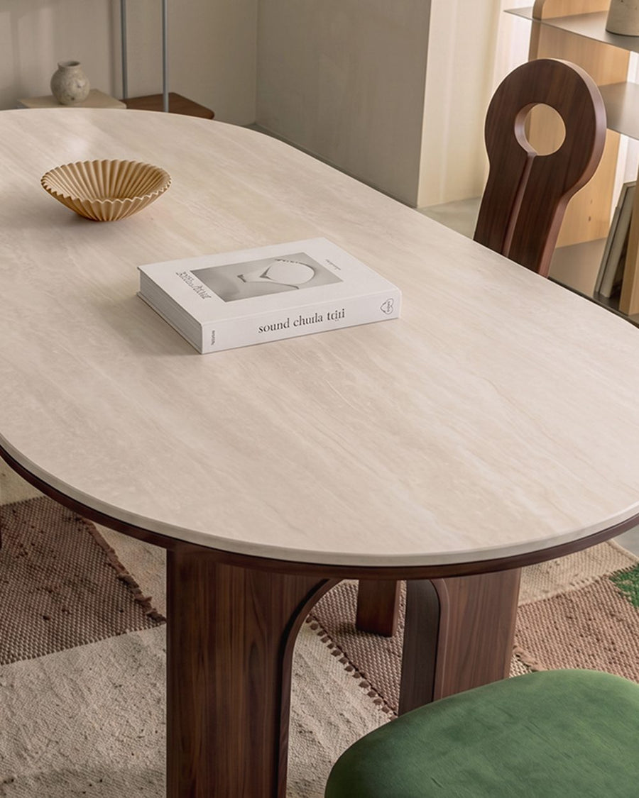Stephanie Dining Table Set, Dark Oak & Cream 产品图 13