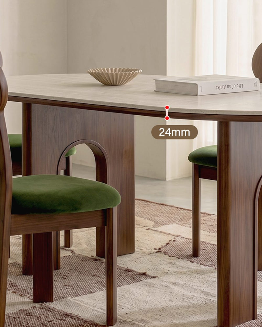 Stephanie Dining Table Set, Dark Oak & Cream 产品图 14