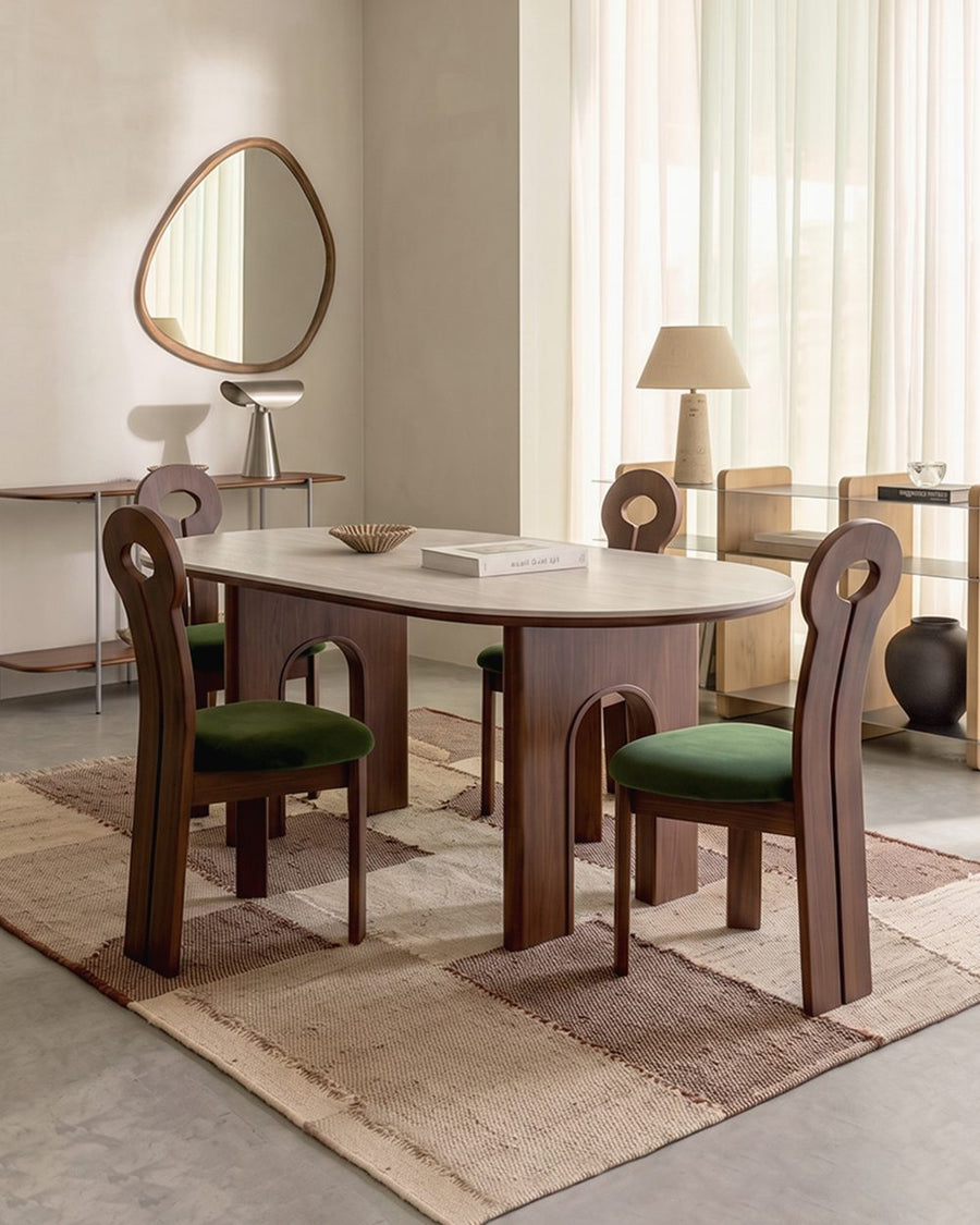 Stephanie Dining Table Set, Dark Oak & Cream 产品图 16