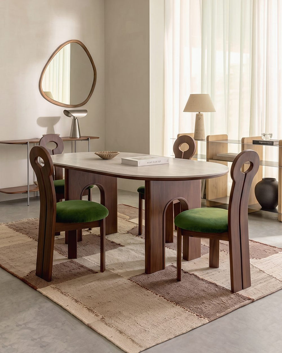 Stephanie Dining Table Set, Dark Oak & Cream 产品图 16