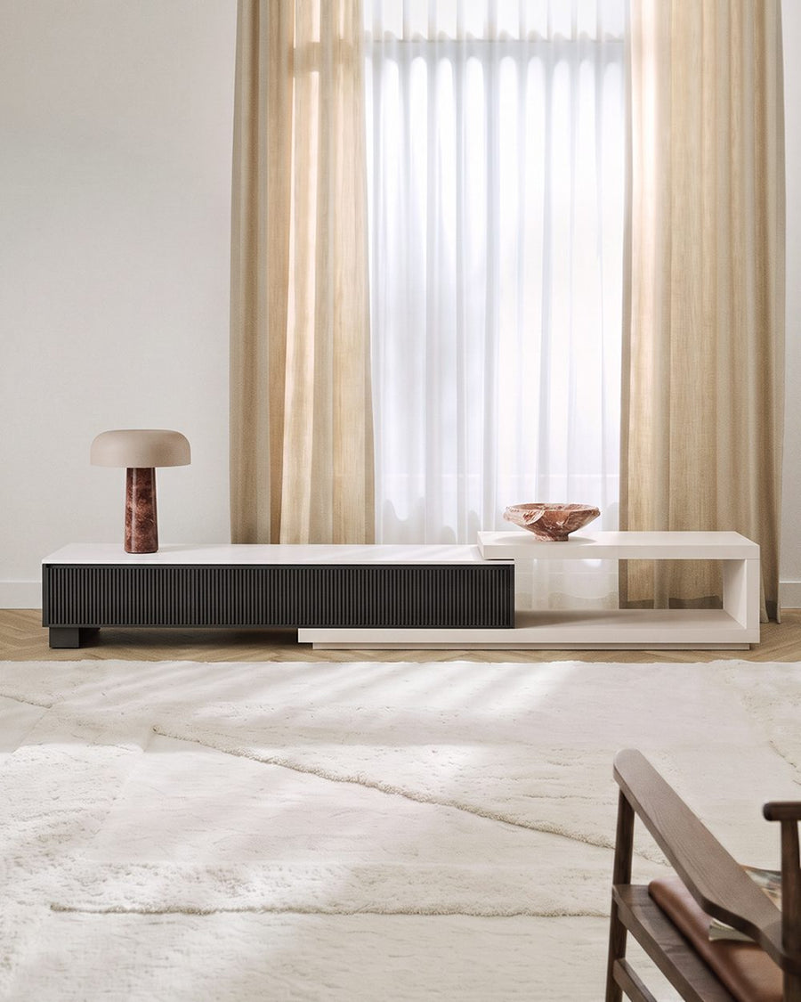 Bonnie TV Stand Set With Coffee Table, Black & White 产品图 12
