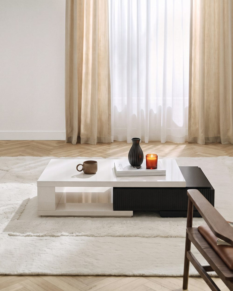 Bonnie TV Stand Set With Coffee Table, Black & White 产品图 13