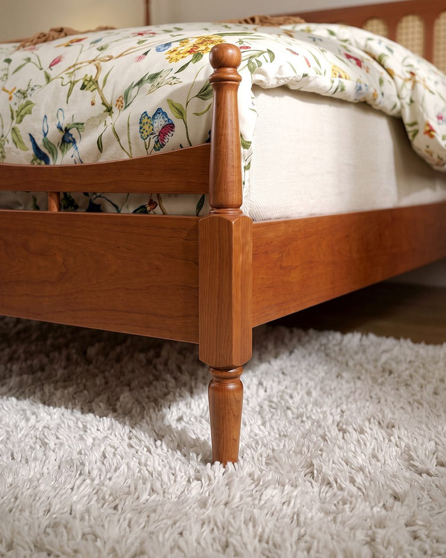 Flora King Size Bed, Cherry Wood 产品图 12