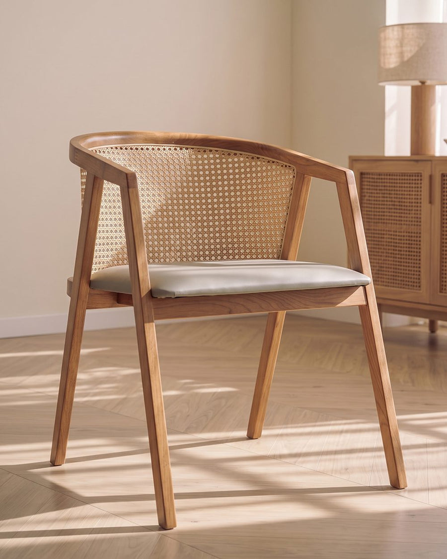 Waldron Rattan Dining Table Set, Solid Wood & Rattan 产品图 16