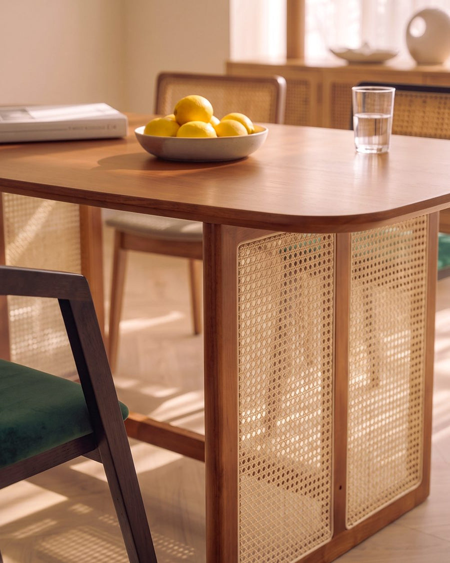 Waldron Rattan Dining Table Set, Solid Wood & Rattan 产品图 19