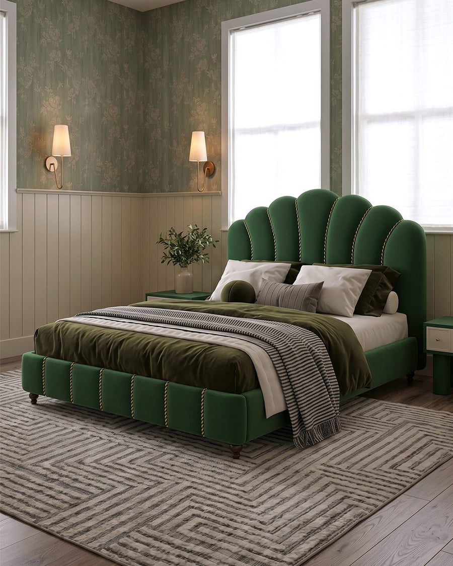 Leocadia King Size Bed, Super King Size Bed, Velvet 产品图 7