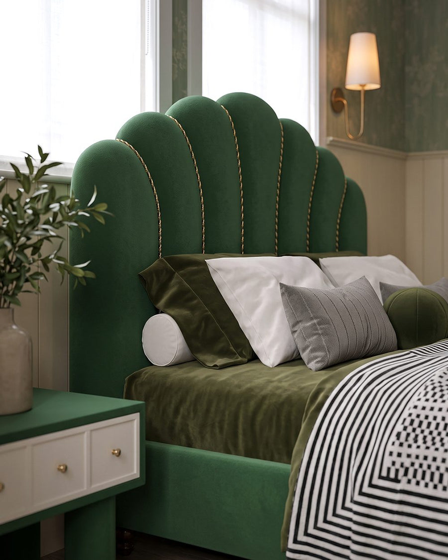 Leocadia King Size Bed, Super King Size Bed, Velvet 产品图 10