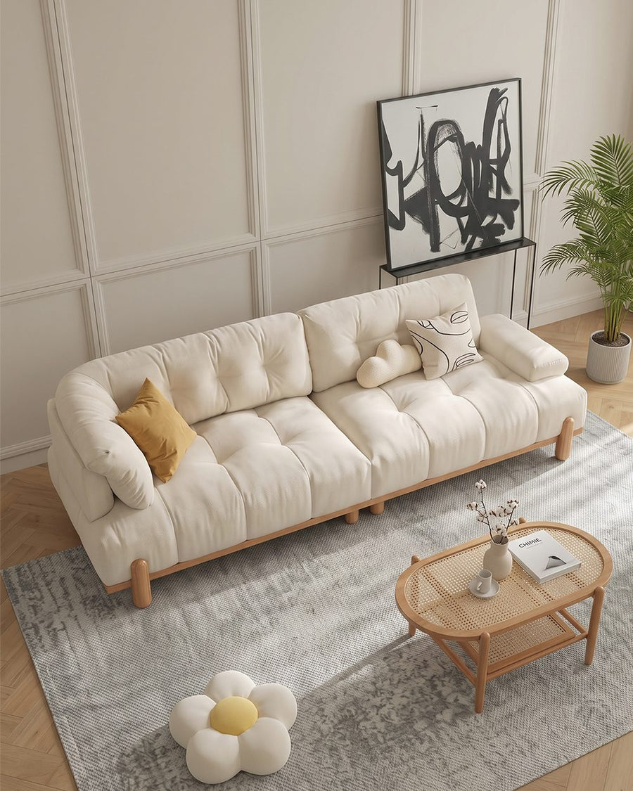 Ariadna Comfy Two Seater, Three Seater Sofa, Suede, Cream 产品图 11