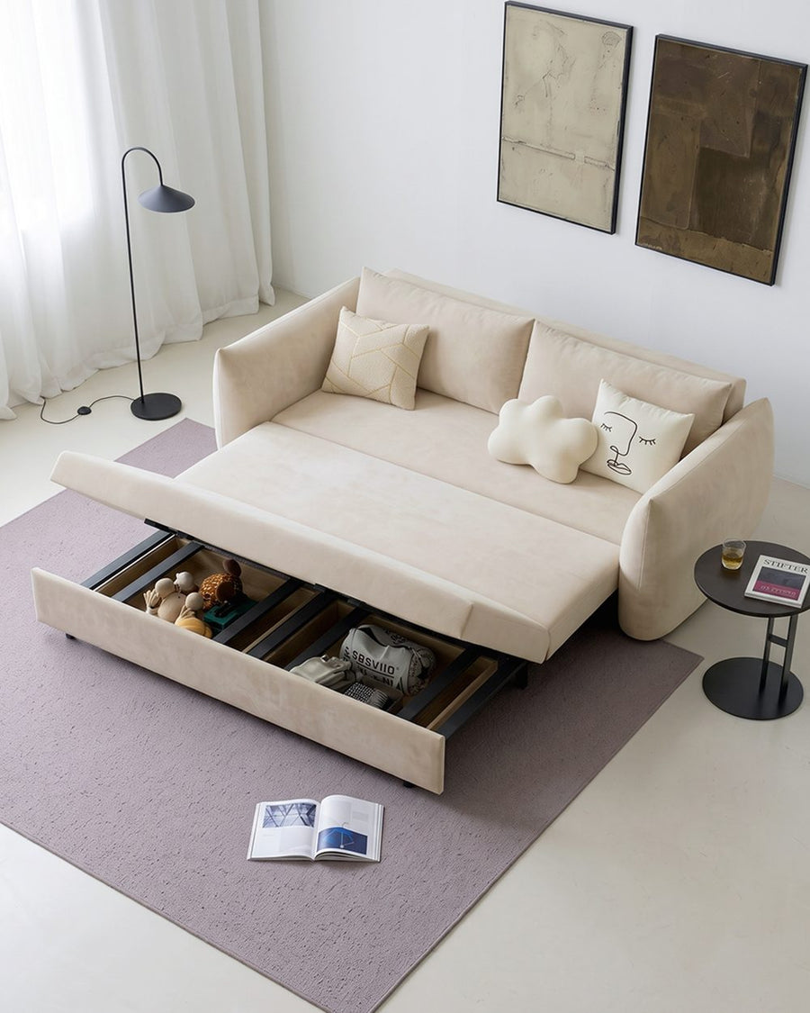 Meera Two Seater Sofa Bed with Storage, Suede 产品图 18