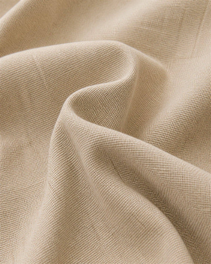 Caleb beige cotton linen material swatch