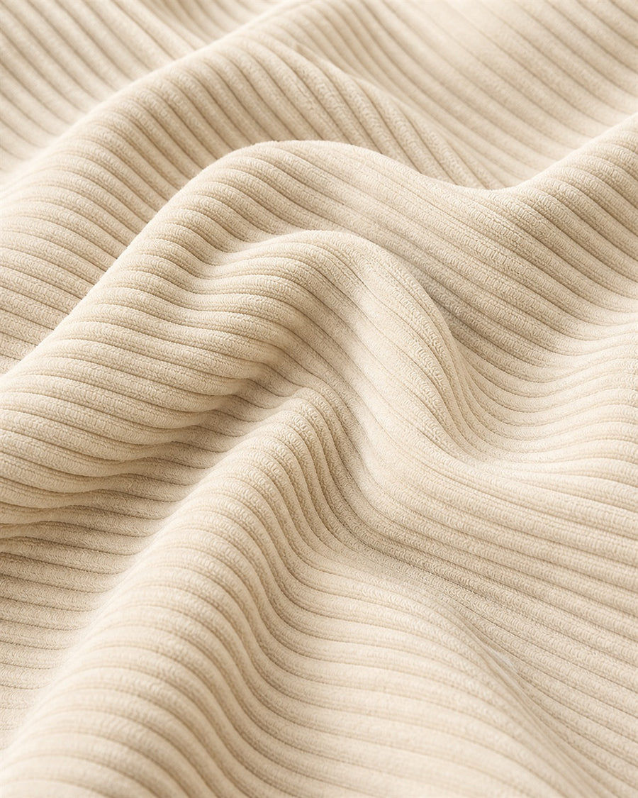 Choudhury beige corduroy fabric close-up