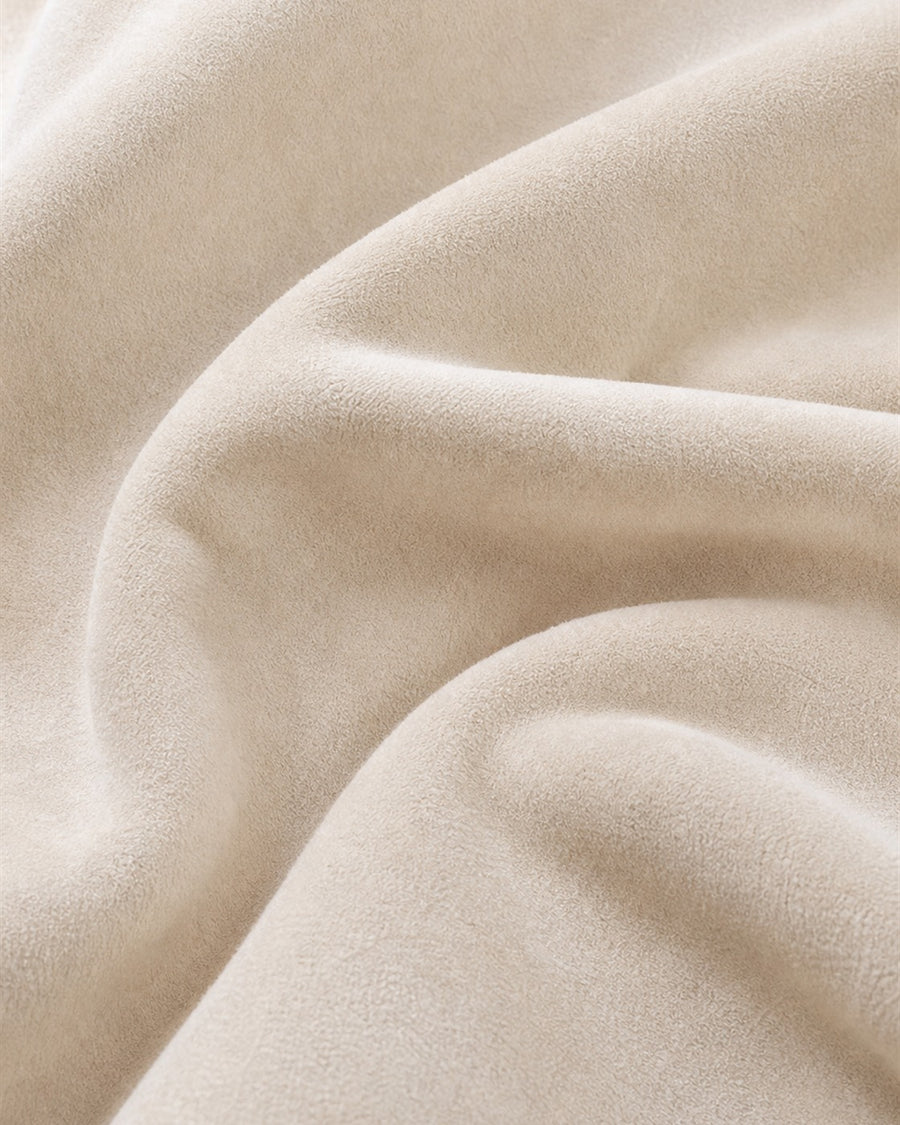 Cream suede material close-up