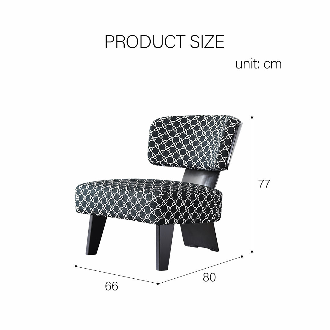 Nascimento Patterned Accent Chair, Black-Rit Concept-Rit Concept