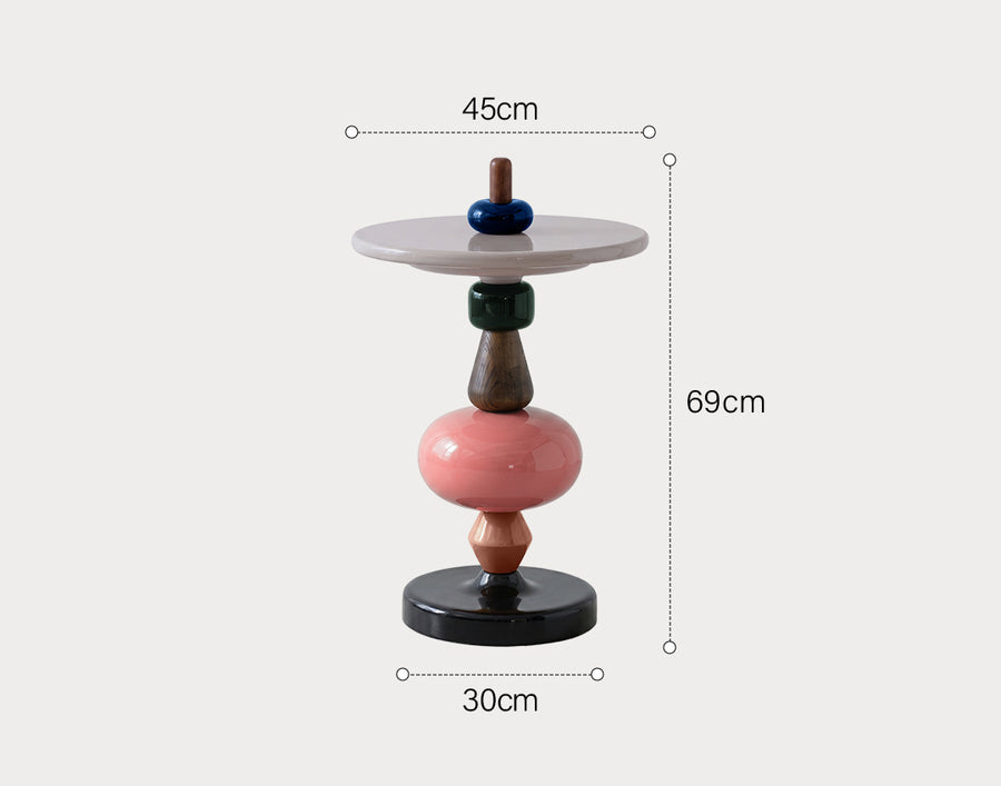 Aspasia Side Table, Ash wood detail view for wooden side table UK