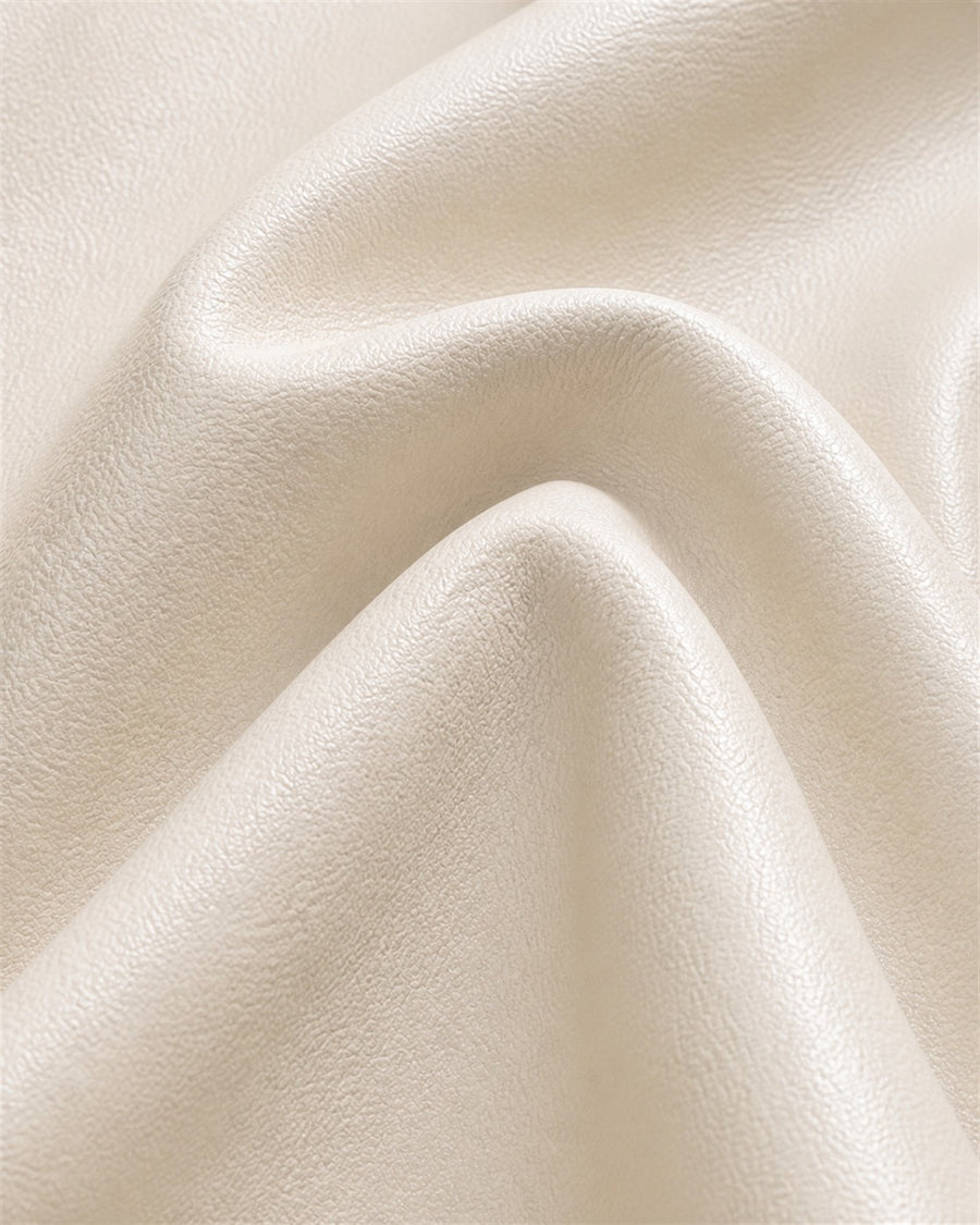 Elijah ivory leathaire fabric close-up