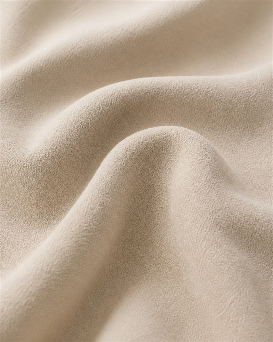 Emmanuel beige suede fabric close-up