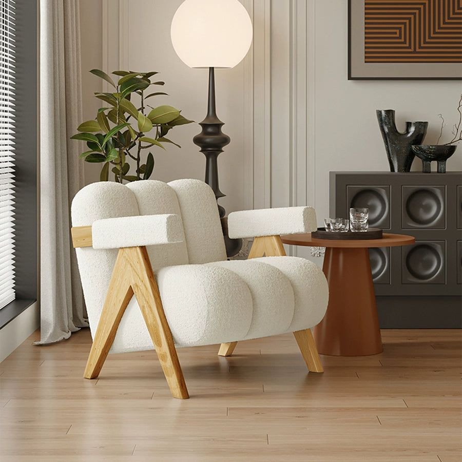 Rosa Armchair, Velvet/ Boucle - accent chair
