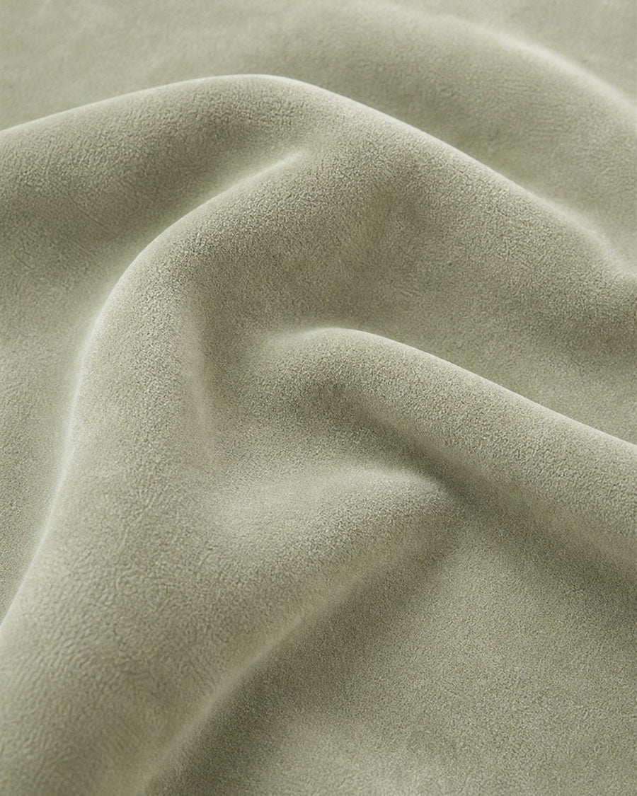 Grayson pale green suede material swatch