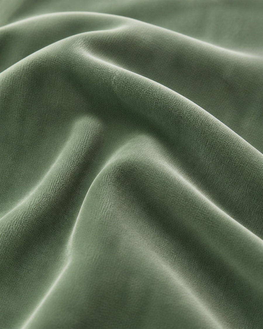 Harriet corner green velvet material swatch