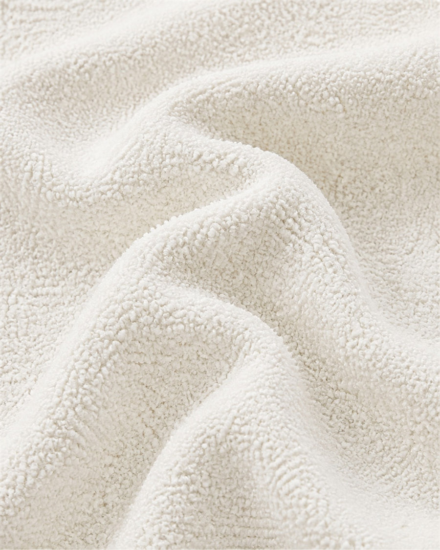 Harris white boucle fabric close-up