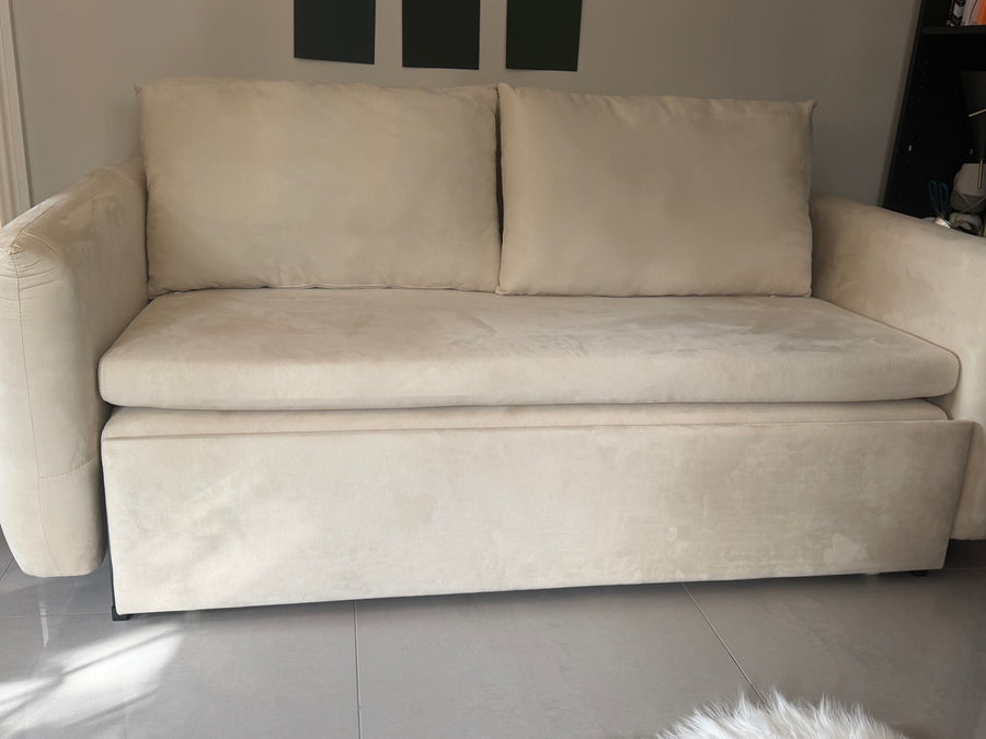 Meera Two Seater Sofa Bed with Storage, Suede, Minor Marks/ 180CM (Display)