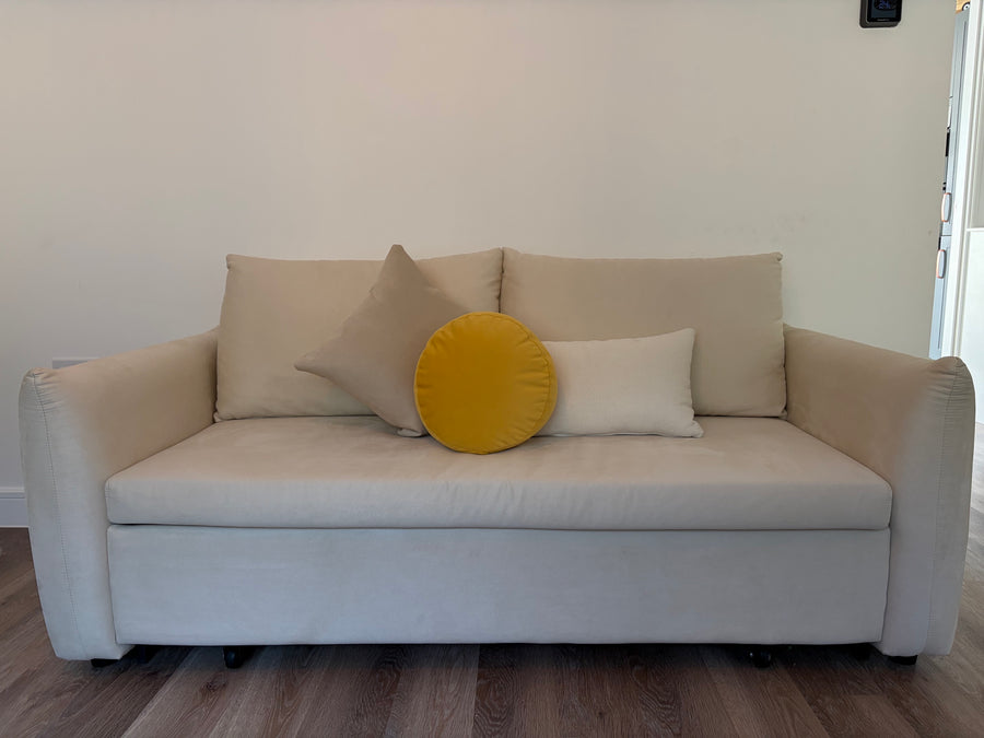 Meera Zweisitzer-Schlafsofa mit Stauraum, Wildleder
