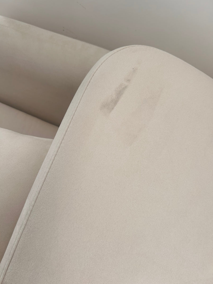 Meera Two Seater Sofa Bed with Storage, Suede 210cm / Beige (Display)