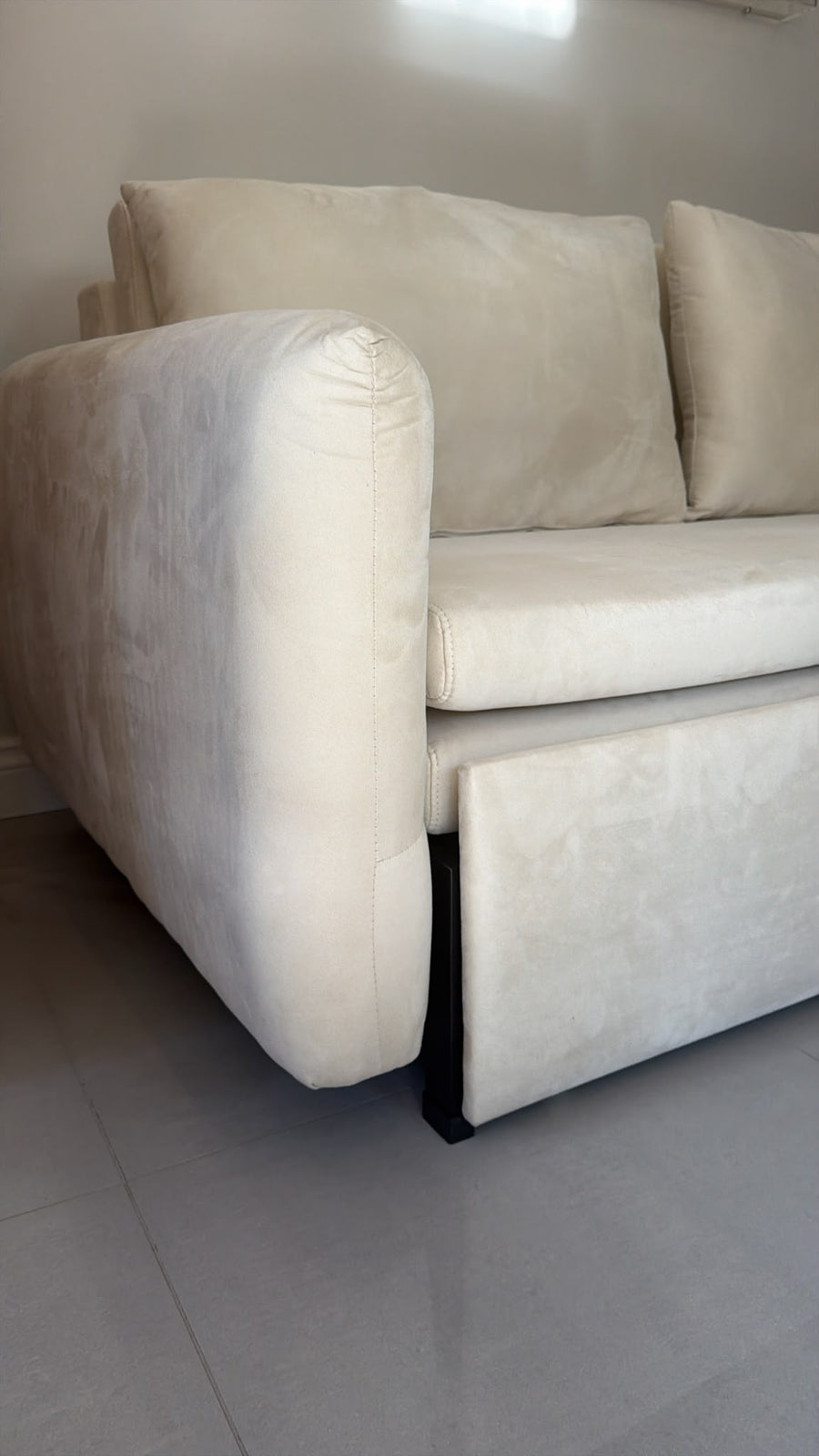 Meera Two Seater Sofa Bed with Storage, Suede, Minor Marks/ 180CM (Display)