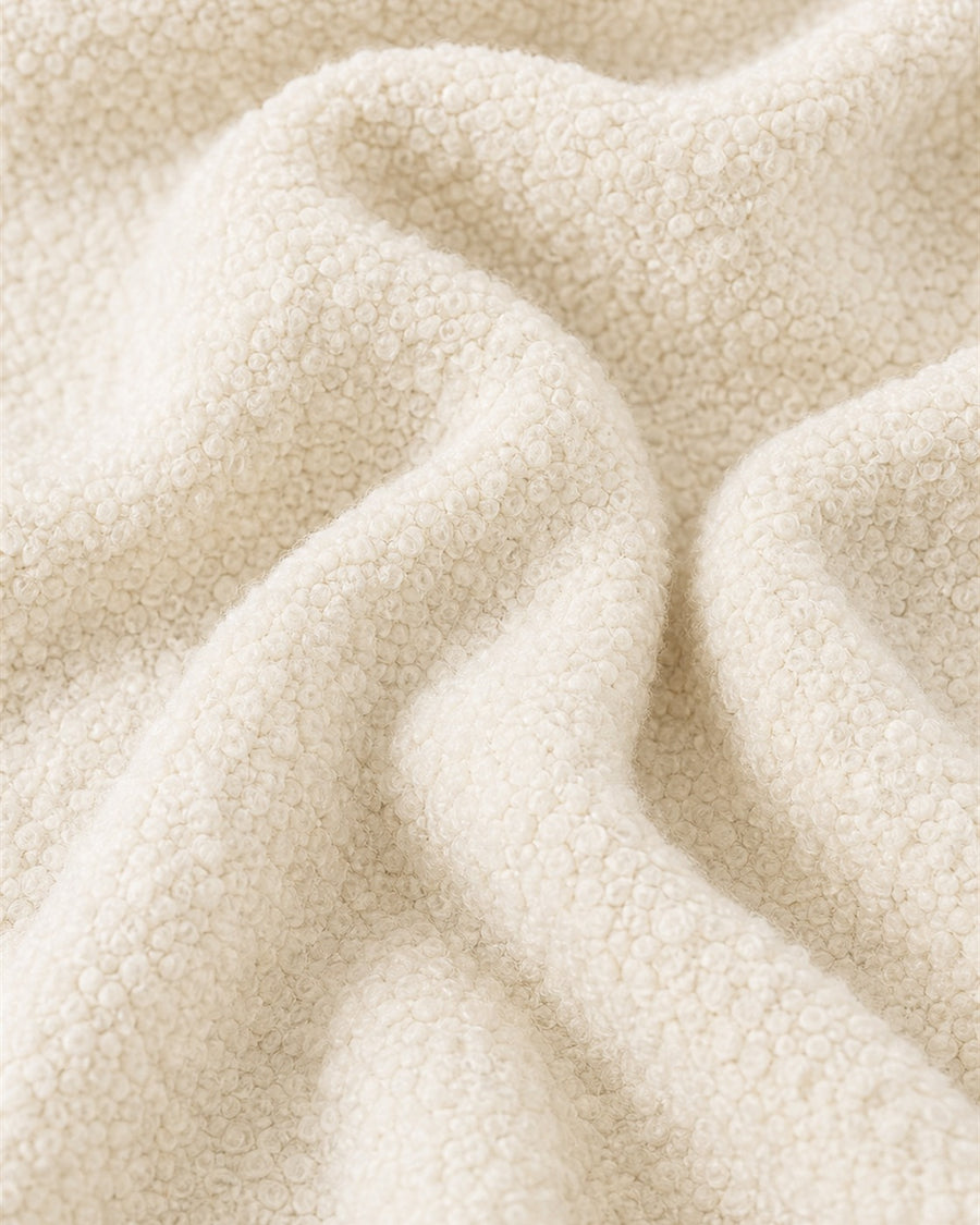 Kumar cream boucle fabric close-up