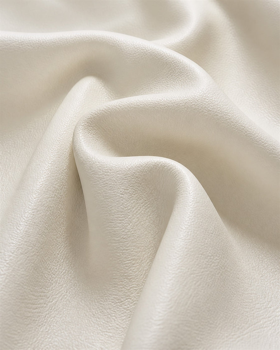 Mabel ivory white leathaire material swatch