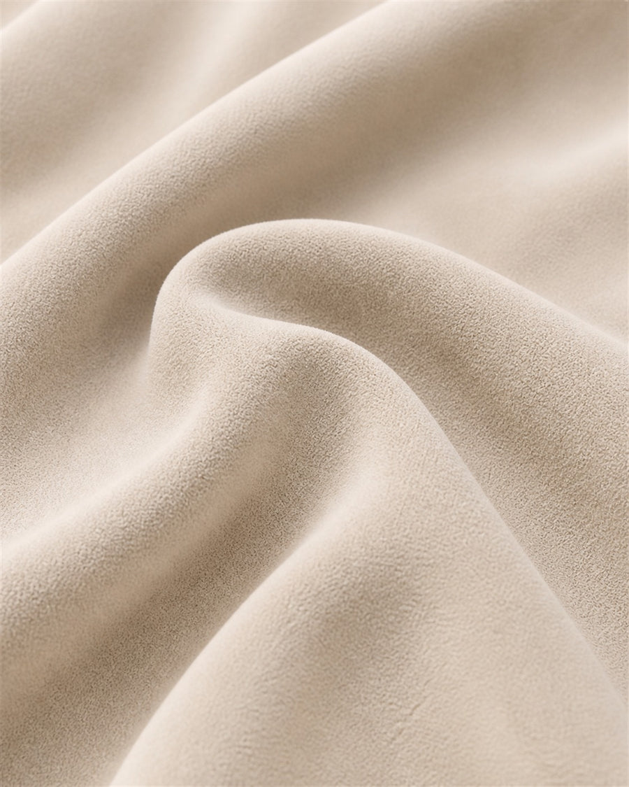 Meera beige suede fabric close-up