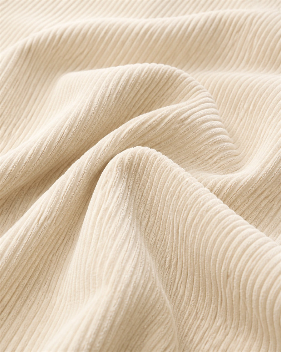 Mendez ivory corduroy fabric close-up