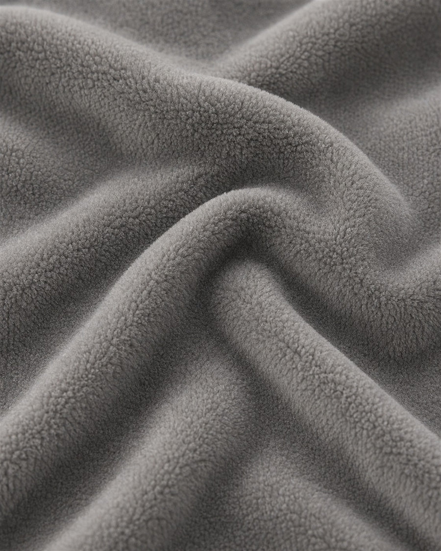 Morales grey polyester plush fabric close-up
