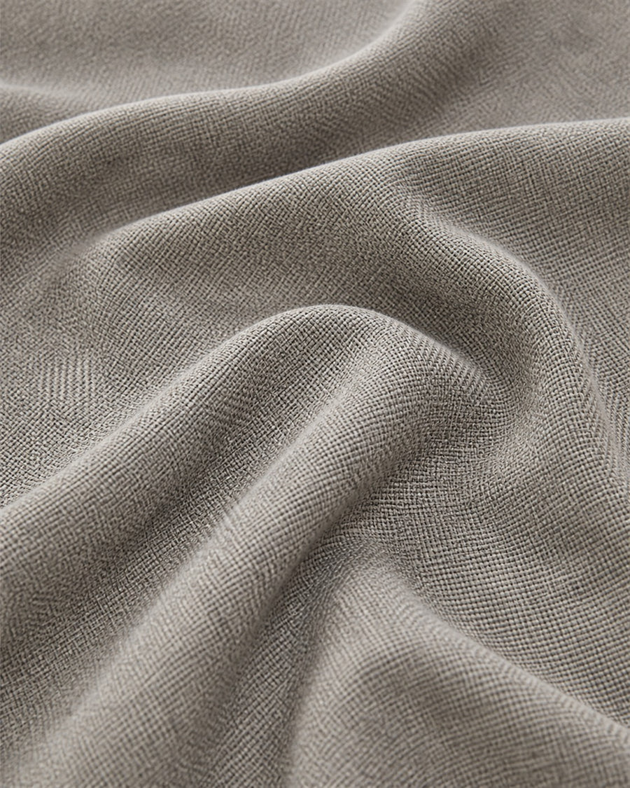 Noah grey cotton linen upholstery fabric close up