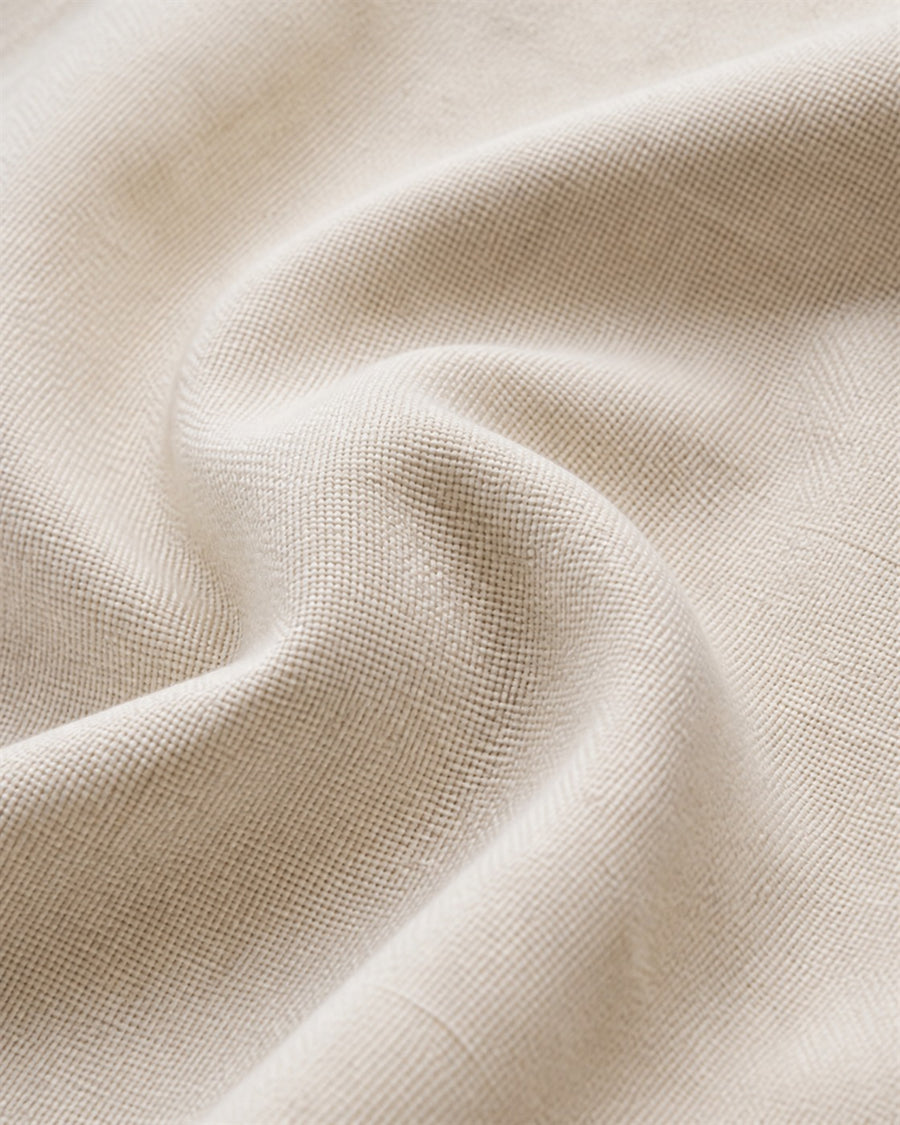Off white linen material close-up