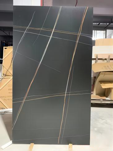 Laurent Gold &amp; Black_Matt Finish (Sintered Stone) styled for modern furniture UK