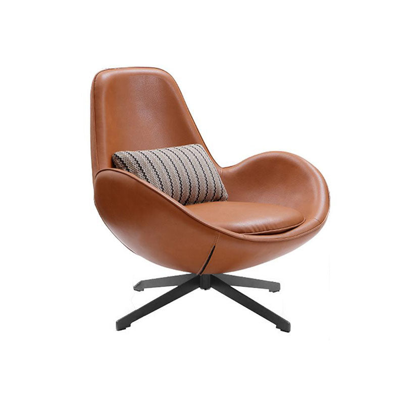 Classical Snail Armchair, Brown Leather in a modern UK home